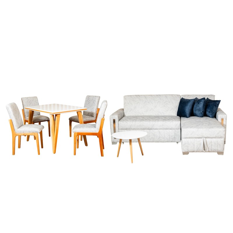 Combo Sala Cama Berlin + Mesa de Centro Persa + Comedor Nigeria 4P · 4 Sillas Ibiza