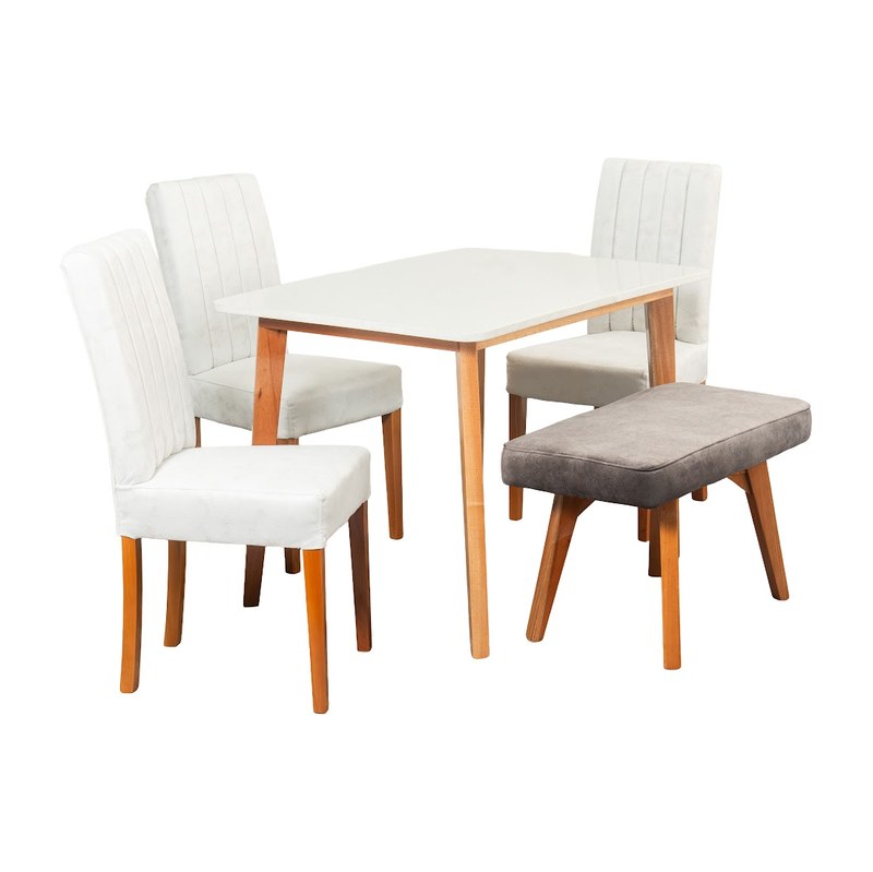 Comedor Thiago 4P · 3 Sillas Venecia + Butaco Thiago