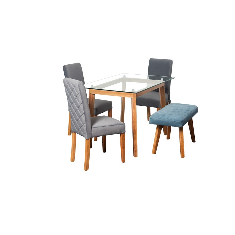 Comedor Noruega 4P · 3 Sillas Corea + Butaco Oslo