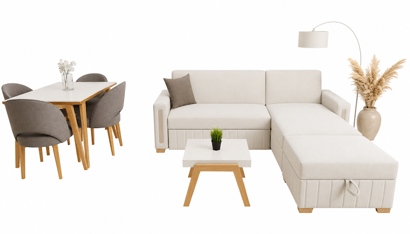 Combo Sala Cama Berlin + Puff + Mesa de Centro + Comedor Nigeria 4P · 4 Sillas Orion foto 4
