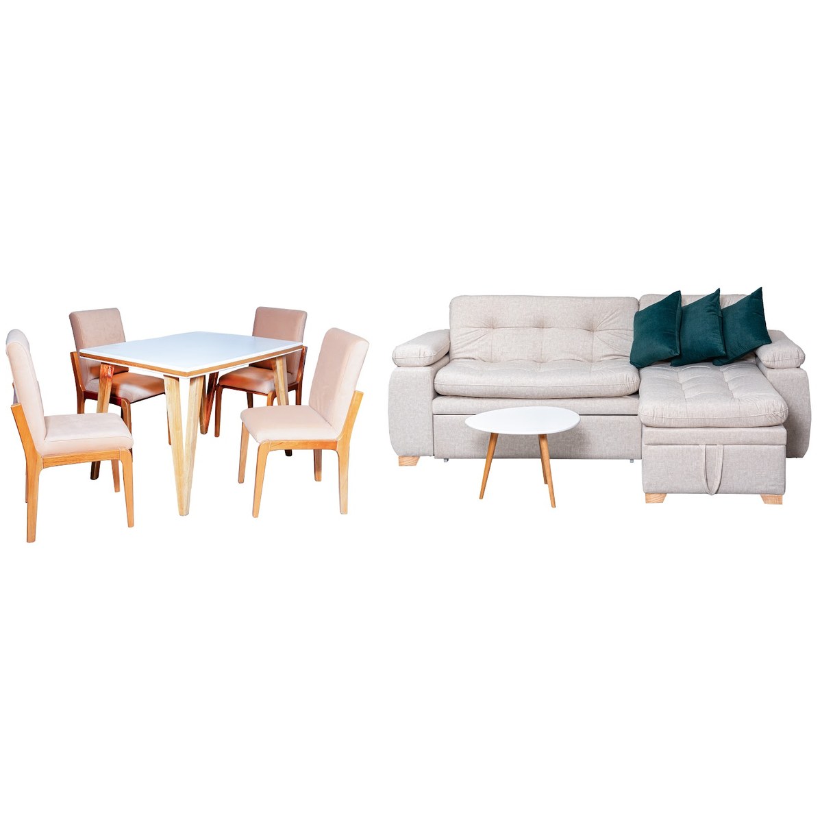 Combo Sala Cama Belgica + Mesa de Centro Persa + Comedor Nigeria 4P · 4 Sillas Ibiza foto 1