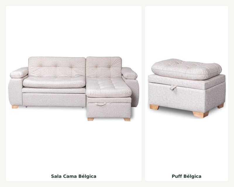 Sala Cama Belgica + Puff