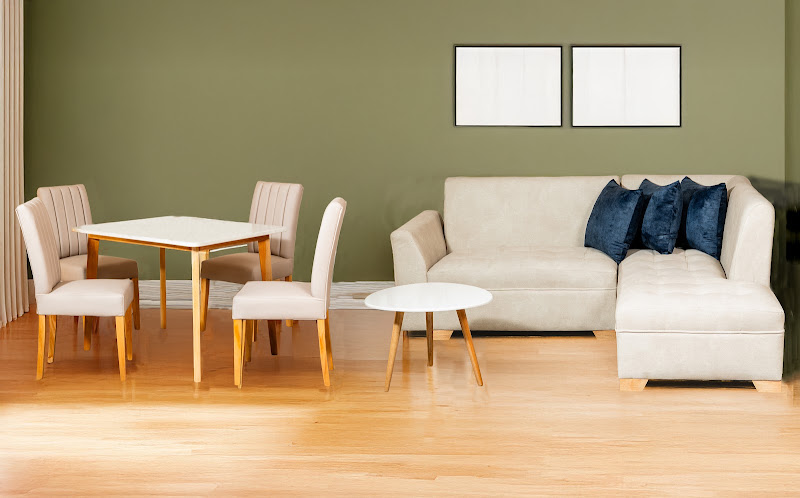 Combo Sala en L Milan + Mesa de Centro + Comedor Thiago 4P · 4 Sillas Venecia foto 2