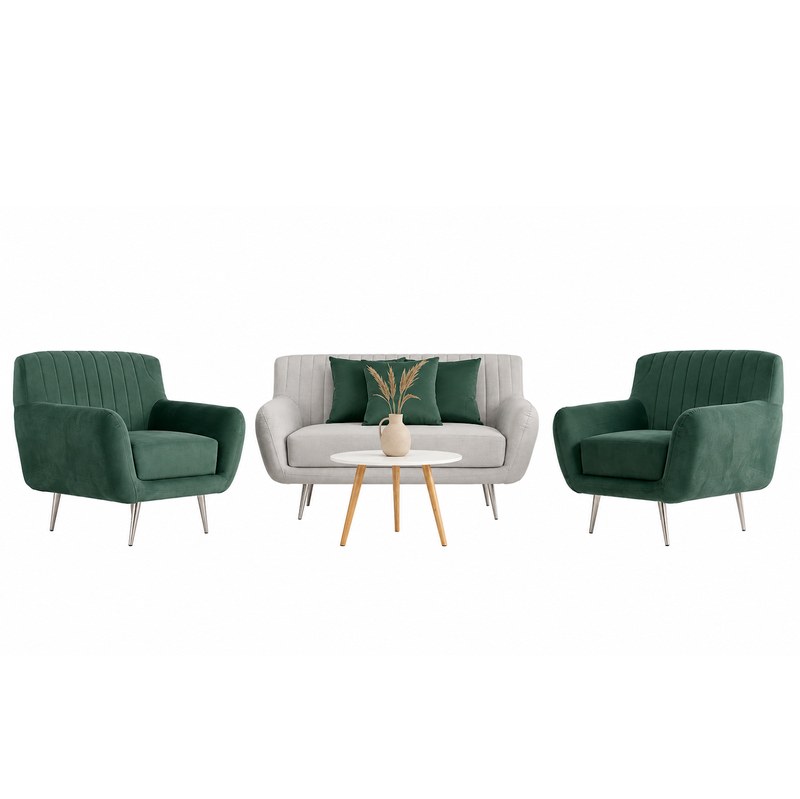 Sofá Atlanta 2P + 2 Poltronas + Mesa de Centro Persa