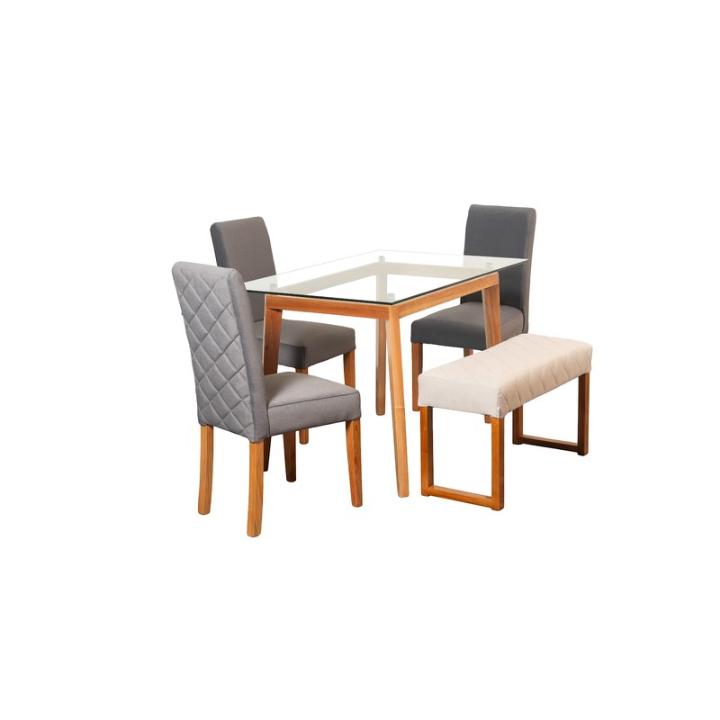 Comedor Noruega 4P · 3 Sillas Corea + Butaco Dubai