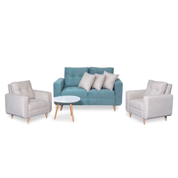 Sofá Italia 2P + 2 Poltronas + Mesa de Centro