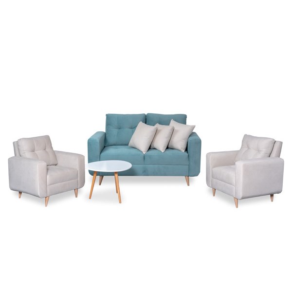 Sofá Italia 2P + 2 Poltronas + Mesa de Centro Persa