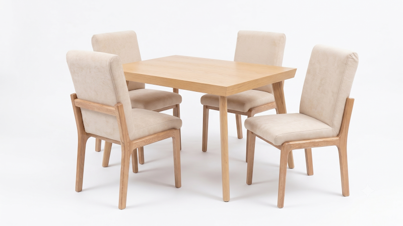 Comedor Kioto 4P Chapillado Flor morado · 4 Sillas Ibiza foto 1
