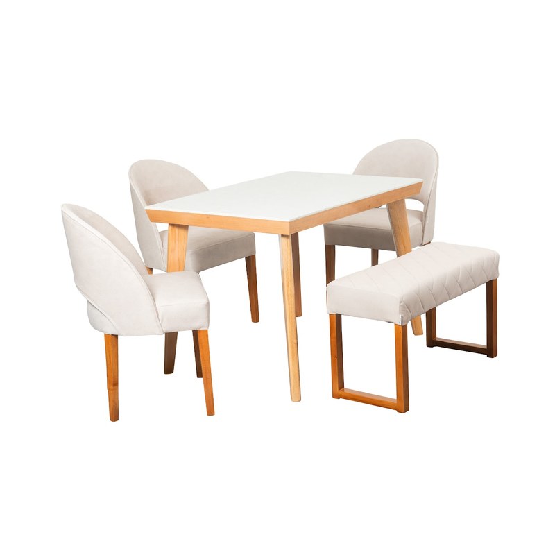 Comedor Kioto 4P · 3 Sillas Orion + Butaco Dubai