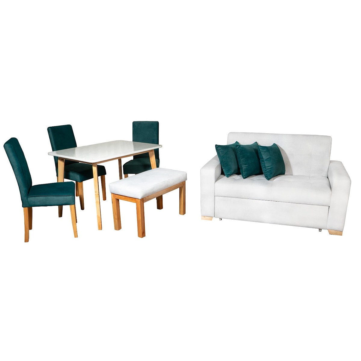 Combo Sofá Cama Monaco 2P Anclaje + Comedor Thiago 4P · 3 Sillas Rio + Butaco Rio foto 1